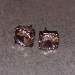 Large Pink/Silver Gemstone Earrings